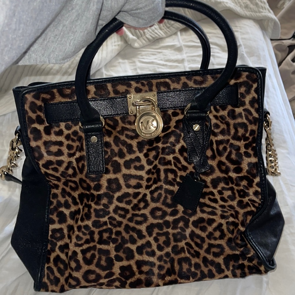 Michael Kors over the shoulder leopard purse